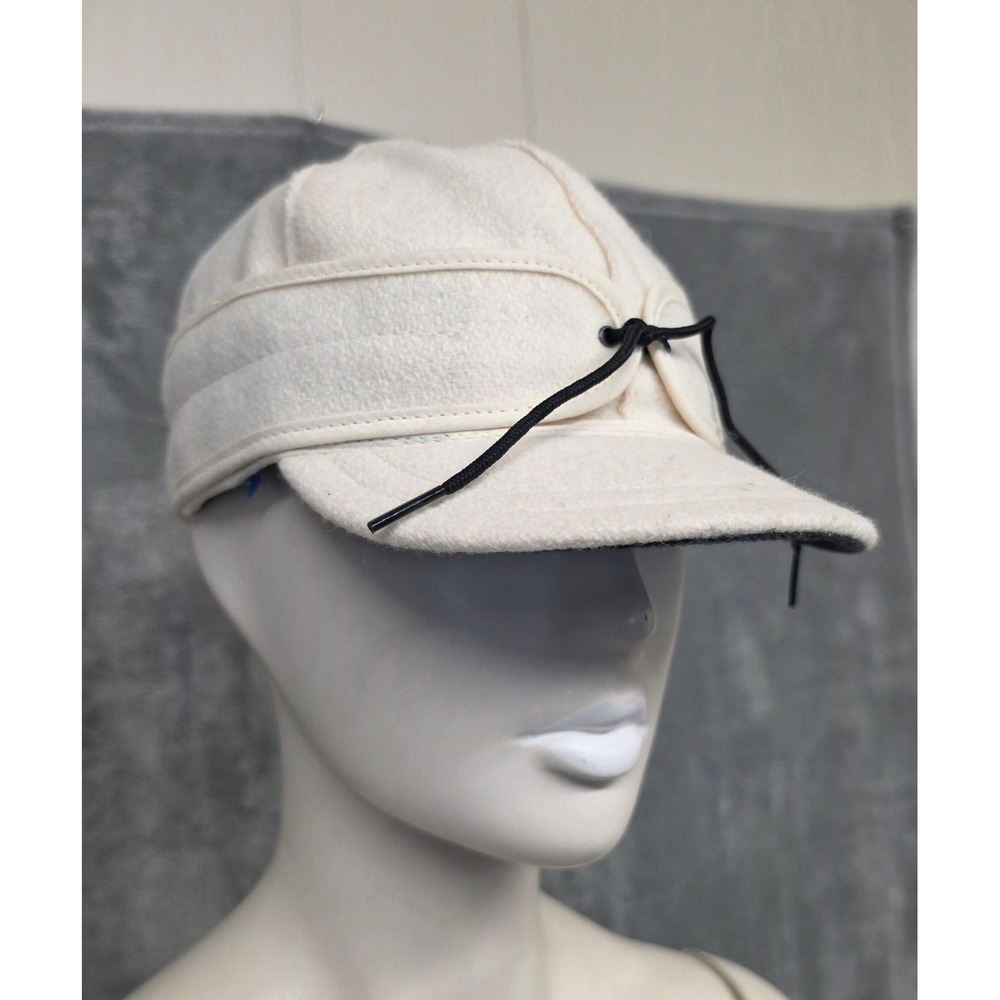 Stormy Kromer The Petal Pusher Cap Cream Wool Winter Hat Size 7 1/4 USA Made
